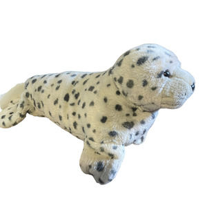 5/$25 12” Harbor Seal Plush Cream White with Black Spots Stuffed Animal Plush